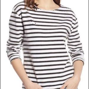 Treasure & Bond | Distressed Striped Cotton Tee